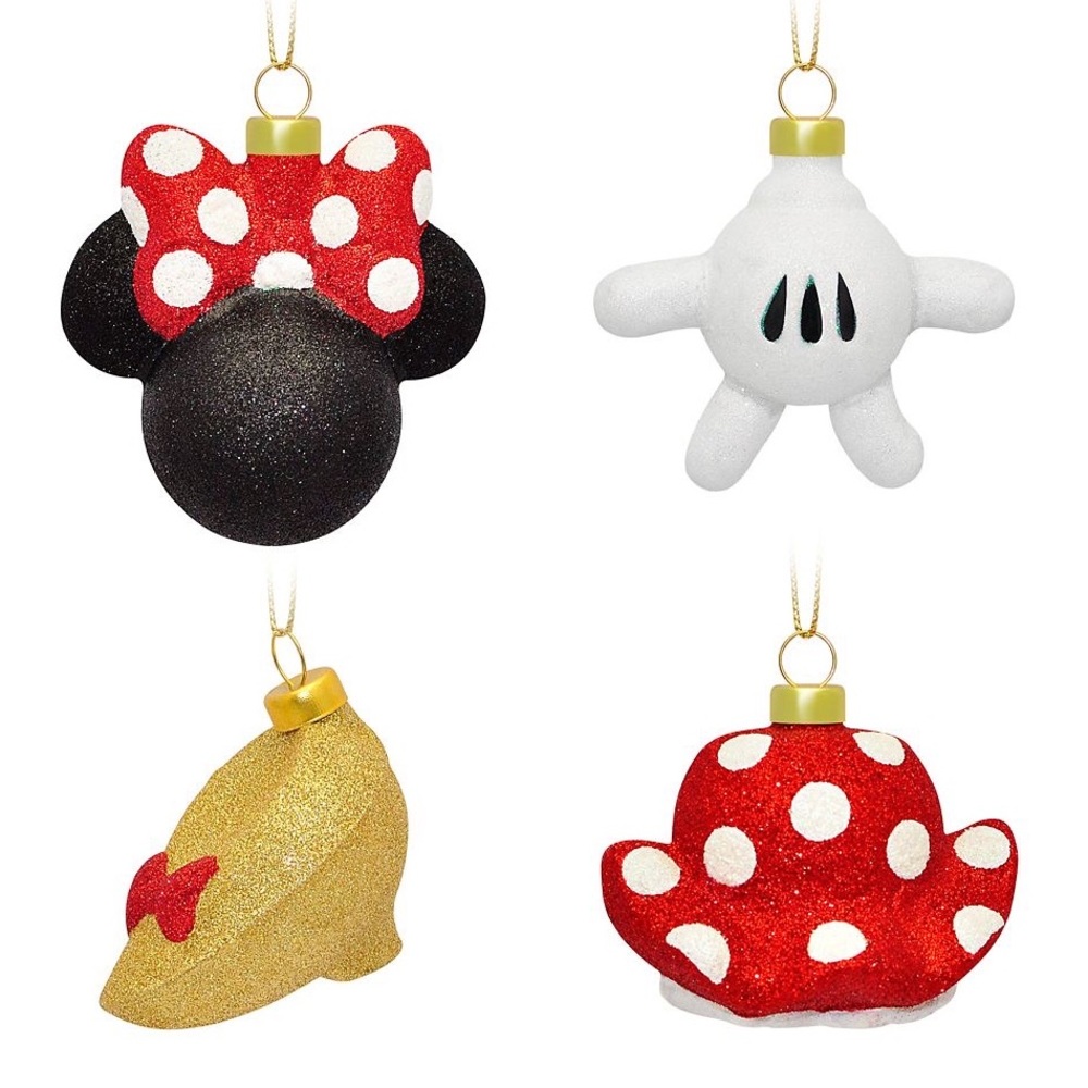 Disney Minnie Mouse Icon Glass Ornament Set